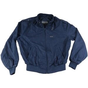 VTG 80s Members Only Jacket Men 40 Navy Blue Iconic Racer Bomber Harrington Coat